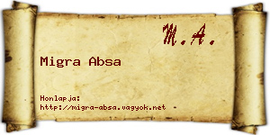 Migra Absa névjegykártya